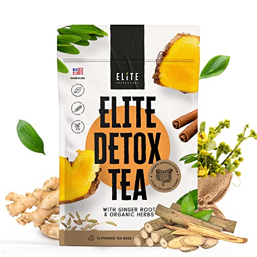 Elite Detox Tea: Natural Organic 7-Herbal Blend for Gentle Cleansing as Needed. Bloating Tea