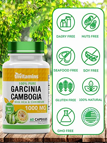 tnvitamins Garcinia Cambogia Extract Capsules (1000 MG x 60 Pills) with HCA & Chromium tnvitamins