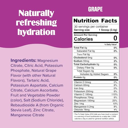Ultima Replenisher Daily Electrolyte Drink Mix – Grape, 30 Servings – Hydration Powder Ultima Replenisher