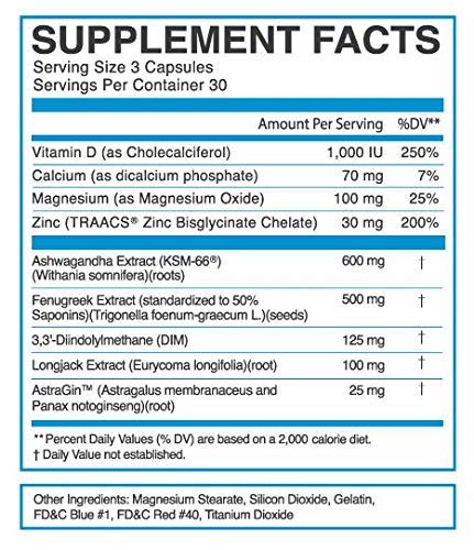 eFlow Nutrition Enflux Natural T Support with KSM-66 Ashwagandha - Supplement eFlow Nutrition