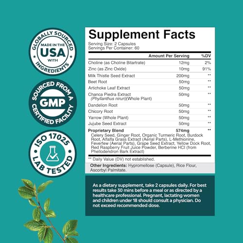 Liver Cleanse Detox & Repair Formula - Herbal Liver Support Supplement with Milk Thistle Natures Craft