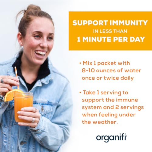 Organifi Immunity - Organic Superfood Immunity Support - 15 Single Serve Packets Organifi