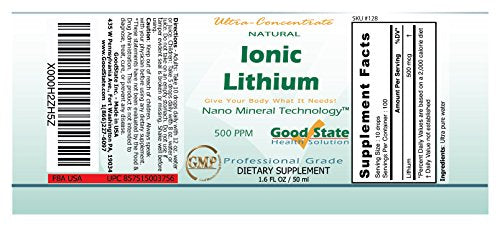 Good State Liquid Ionic Lithium Ultra Concentrate (10 drops equals 500 mcg