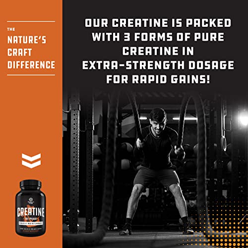 High Strength Tri Phase Creatine Pills - Muscle Mass Gainer and Muscle Recovery Creatine Natures Craft