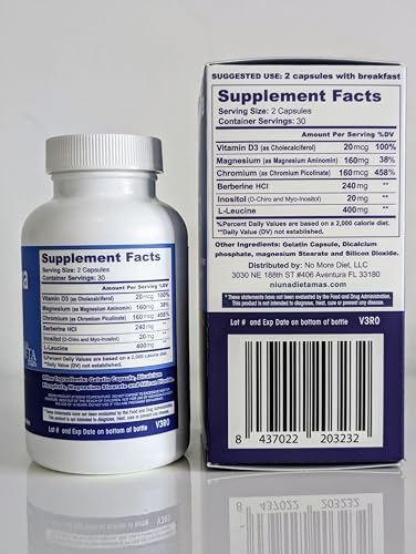 METFORMINA Natural - Weight Loss Aid and Metabolism Support - Dr Salomon, 60 Cap Ni una dieta más