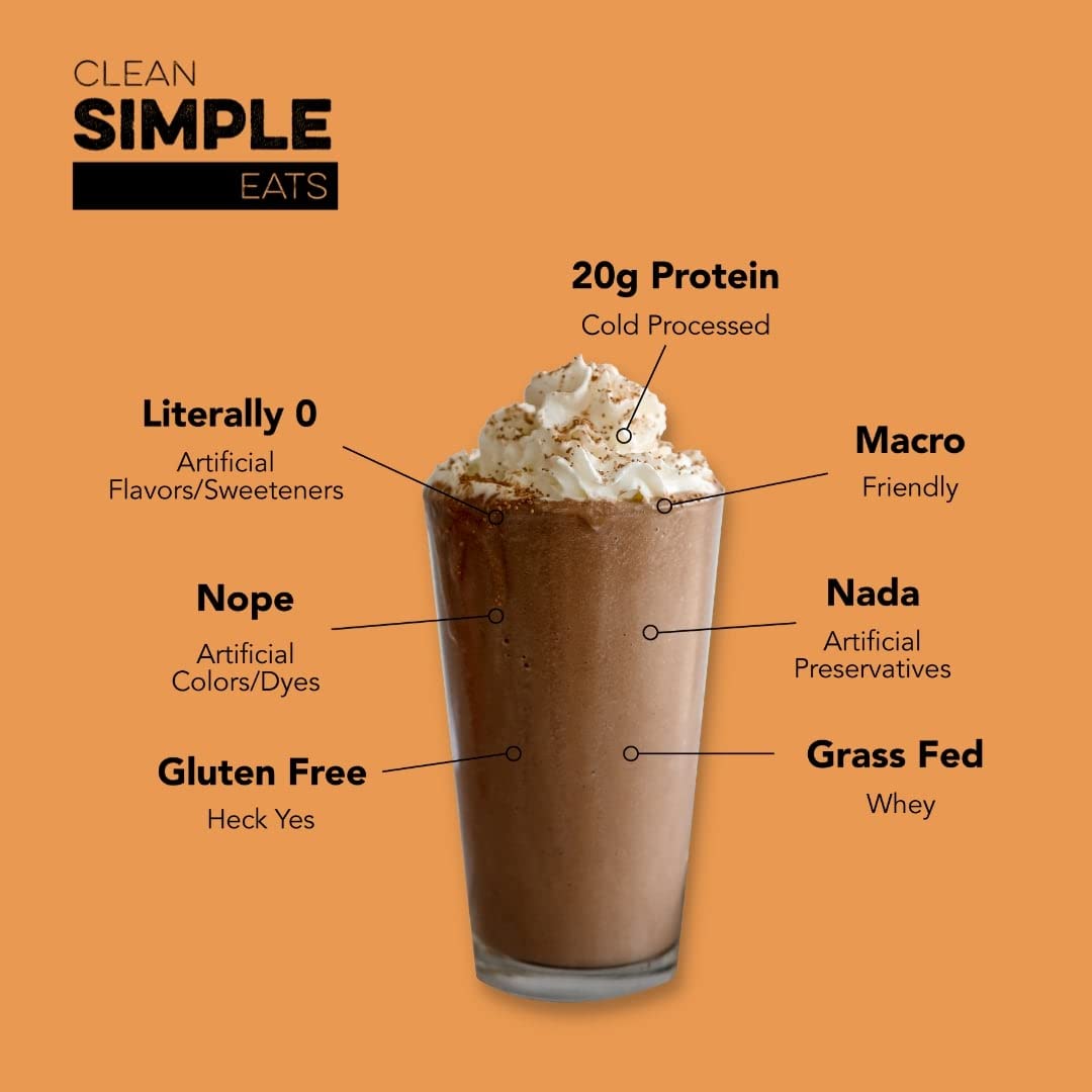 Clean Simple Eats Chocolate Peanut Butter Whey Protein Powder, Natural Sweetened Clean Simple Eats