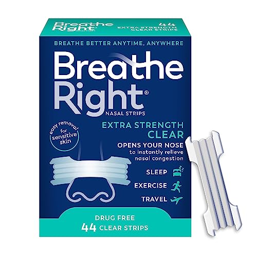 Breathe Right Nasal Strips | Extra Strength | Clear | For Sensitive Skin Breathe Right