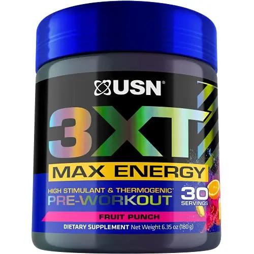 USN 3XT Max Pre-Workout Supplement Drink Mix Powder for Energy, Endurance and Pump
