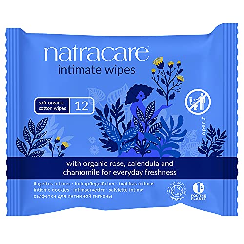 NATRACARE Wipes,Intimate,Cotton, 12 CT (Pack of 6) NATRACARE