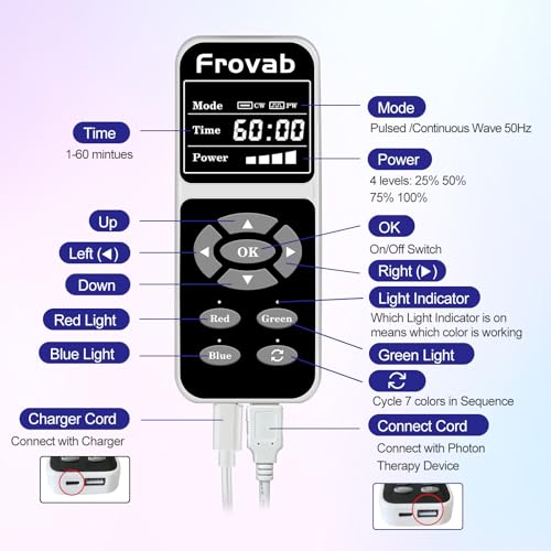 Frovab 7 in 1 Colors LED Light Therapy Mask, Red & Blue Face Mask Light Therapy, Portable & Flexiable Frovab