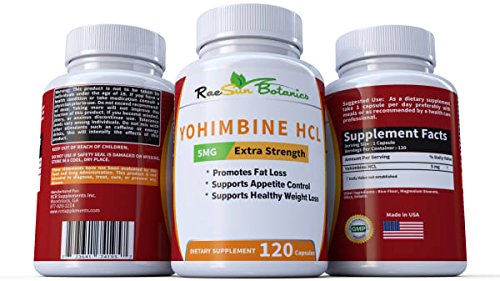 RaeSun Botanics Yohimbine HCL Bark Extract Extra Strength Supplement 5mg x 120ct RaeSun Botanics
