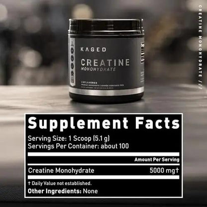 Kaged Pre Sport & Creatine Monohydrate Bundle | Glacier Grape Pre + Unflavored Creatine | Energy, Endurance, & Strength Gains | Hydration Support | Banned Substance-Free | Premium Stack