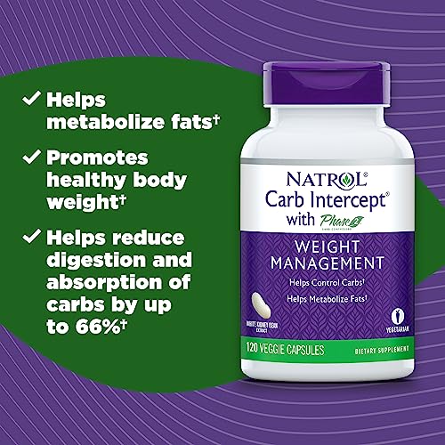 Natrol Carb Intercept with Phase 2 Carb Controller Capsules, White Kidney Bean Extract Natrol