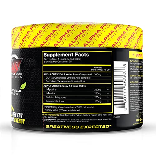 Alpha Pro Nutrition Alpha Cuts Fat Burner Thermogenic Men Women Pre Cardio Workout Alpha Pro Nutrition