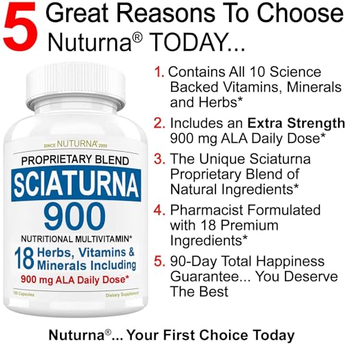 Sciatica Supplement with 900 mg Alpha Lipoic Acid - Sciatic Nerve Support Nuturna