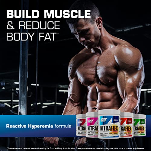 GAT SPORT NITRAFLEX Burn, Pre Workout Thermogenic Powder, Apple Melon, 30 Servings GAT SPORT