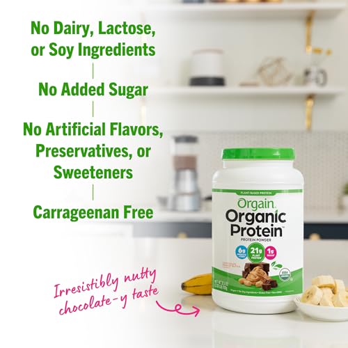 Orgain Organic Vegan Protein Powder, Chocolate Peanut Butter - 21g of Plant Based Protein Orgain