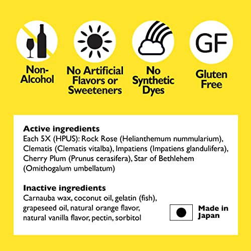 Bach RESCUE PEARLS, Natural Orange Vanilla Flavor, Natural Stress Relief, Homeopathic Flower Essence RESCUE