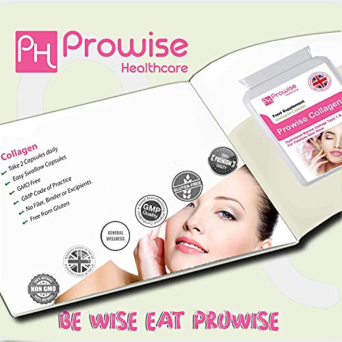 Marine Collagen Type 1 and Type 2 1200mg - 60 Capsules | UK Manufactured PH PROWISE Healthcare