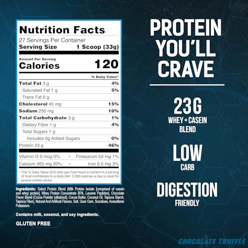 PEScience Select Low Carb Protein Powder, Chocolate Truffle, 27 Serving, Keto Friendly PEScience