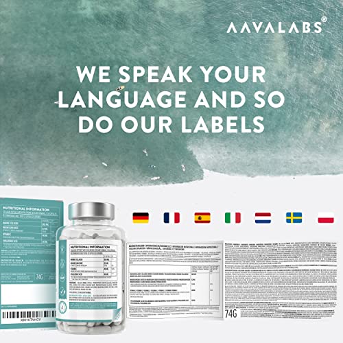 Marine Collagen Tablets for Women and Men with Hyaluronic Acid, Natural Vitamin C & Magnesium - with Pure Collagen peptides AAVALABS