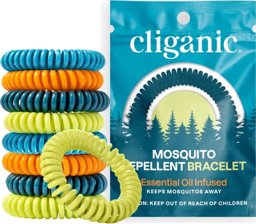 Cliganic 25 Pack Mosquito Repellent Bracelets, DEET-Free Bands, Individ Cliganic
