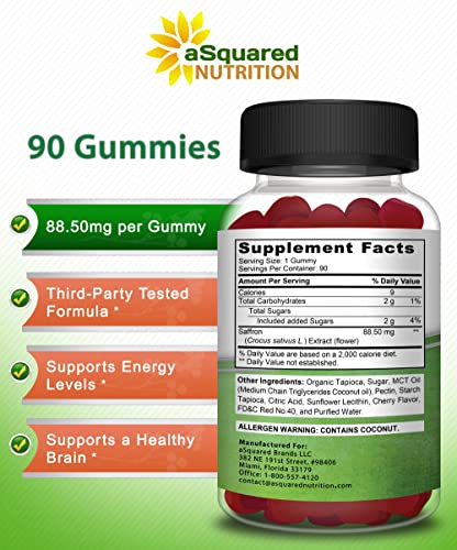 Saffron Gummies - Saffron Extract Supplement - Pure Gummy Supplements Alternative aSquared Nutrition