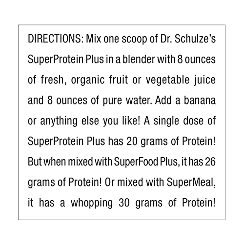 Dr. Schulze's | SuperProtein Plus | 100% Plant Protein Concentrate | Organic Powder Mix Dr. Schulze's