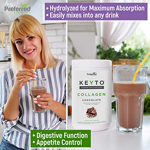 Keto Collagen Protein Powder with MCT Oil – Keto and Paleo Friendly Grass Fed and Pasture Preferred Elements