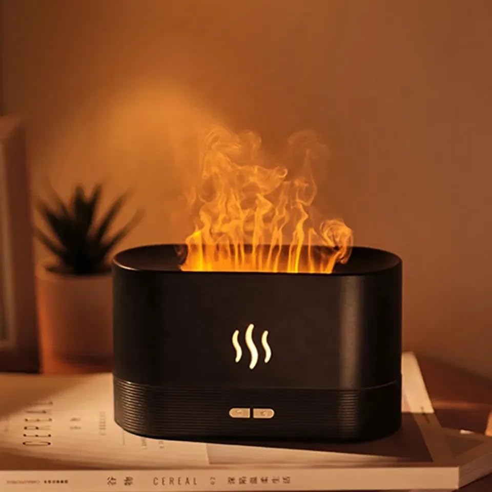 Flame Aroma Diffuser Humidifier 180ml, Oil Essential 2 Modes Brightness Aroma Humidifier Generic