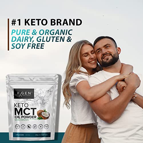 Keto MCT Oil Powder Pure Coconut MCT Keto Coffee Creamer | Premium Quality C8 Easily Absorbed & Digested - Ideal for Paleo & Vegan Diets K GEN ketogenic enhancement