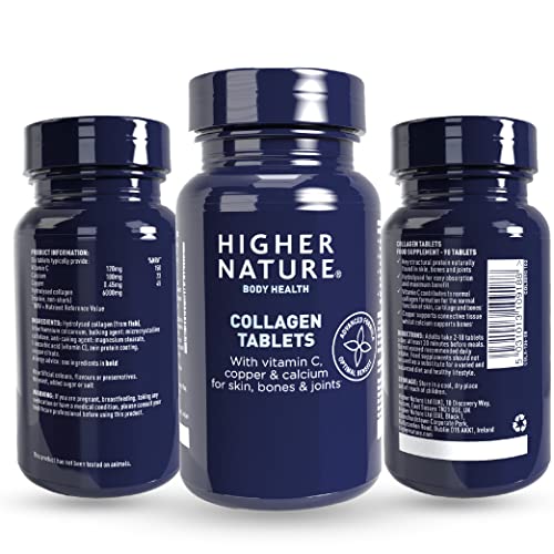 Higher Nature - Collagen Tablets - Hydrolysed Marine Collagen - Vitamin C - Calcium for Bone Support HIGHER NATURE