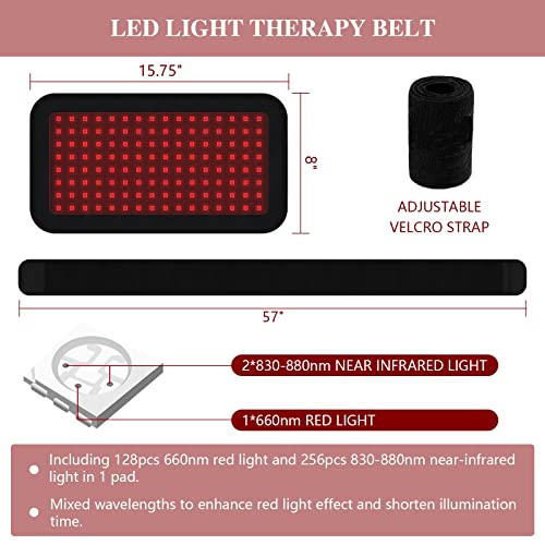 Red Light Therapy Belt, Infrared Light Therapy Wrap Red Light Therapy Device for Body, Pain Relief Jitesy