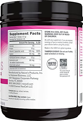 NeoCell Super Collagen Powder, Collagen Plus includes Vitamin C & Hyaluronic Acid NeoCell