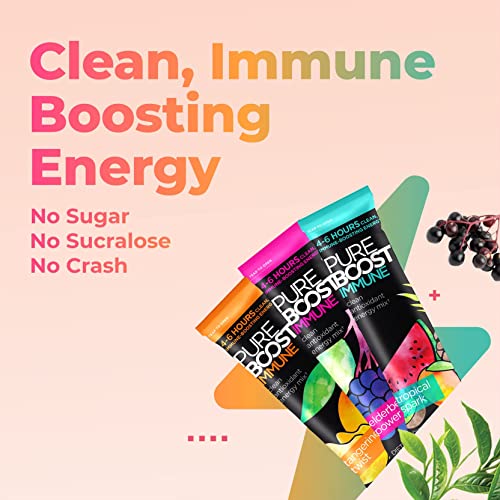 Pureboost Immune Clean Energy Drink Mix: Immunity Supplement with Elderberry Pureboost