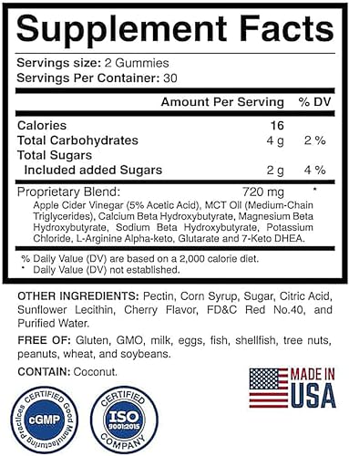 60 Counts Keto ACV Gummies Advanced Formula - Diet Gummies for Women & Men