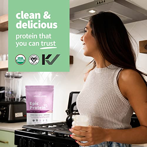 Sprout Living Epic Protein, Plant Based Protein & Superfoods Powder, Pro Collagen, Sprout Living