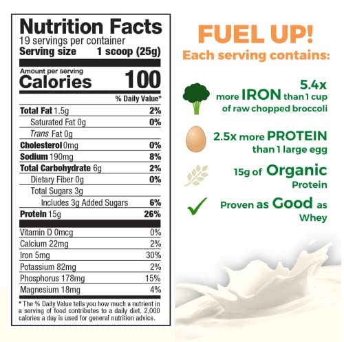 Growing Naturals | Vanilla Rice Powder 15g Plant Protein | 2.8G BCAA, Low-Carb Growing Naturals