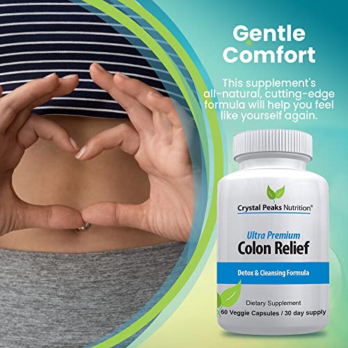 CRYSTAL PEAKS NUTRITION Natural Colon Cleanser Capsules for Constipation Relief CRYSTAL PEAKS NUTRITION