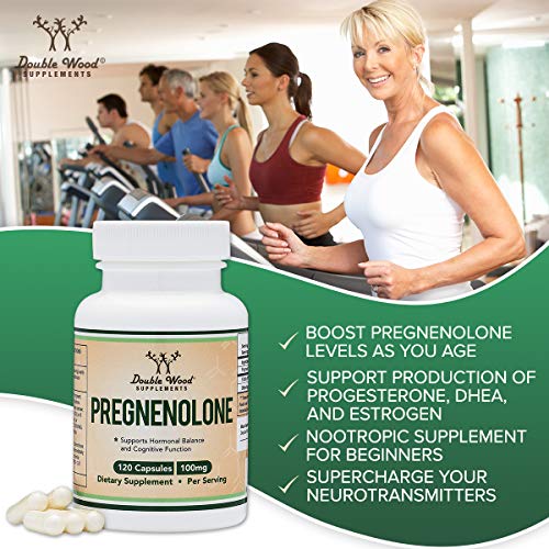 Pregnenolone 100mg per Serving (Converted to Progesterone to Boost Progesterone Double Wood Supplements