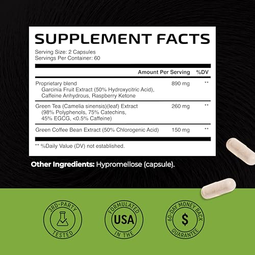 Green Tea Weight Loss Pills with Green Coffee Bean Extract | Belly Fat Burner, Metabolism Nobi Nutrition