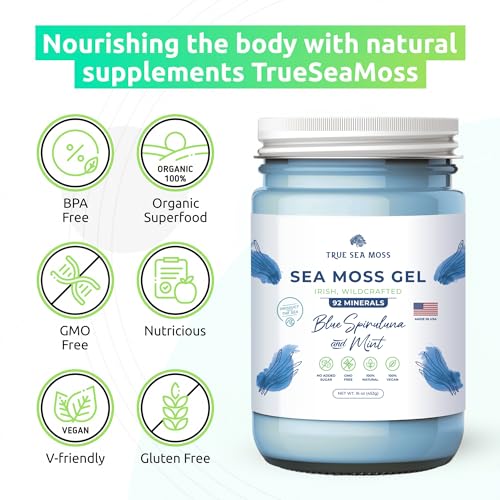 TrueSeaMoss Wildcrafted Irish Sea Moss Gel – Nutritious Raw Seamoss Rich in Minerals TrueSeaMoss