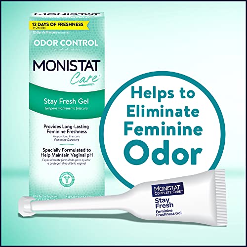 Monistat Stay Fresh Gel, Odor Eliminating Gel for Feminine Care, Fragrance Free Vaginal Gel, Prefilled Monistat