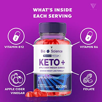 (2 Pack) BioScience Keto ACV Gummies Advanced Weight Loss, Bio Science Keto Gummies