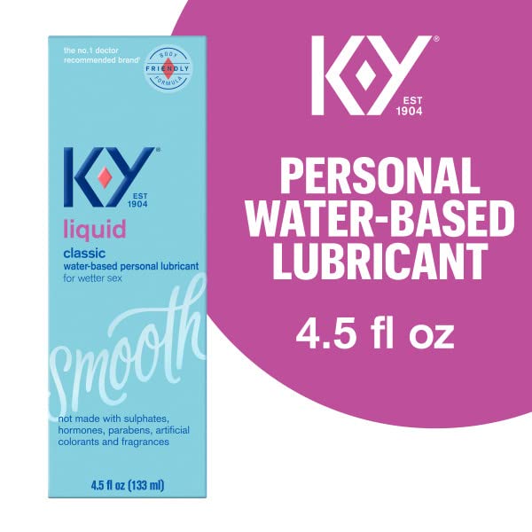 K-Y Liquid Personal Lubricant, Natural Feeling Water Based Lube For Women, Men & Couples K-Y