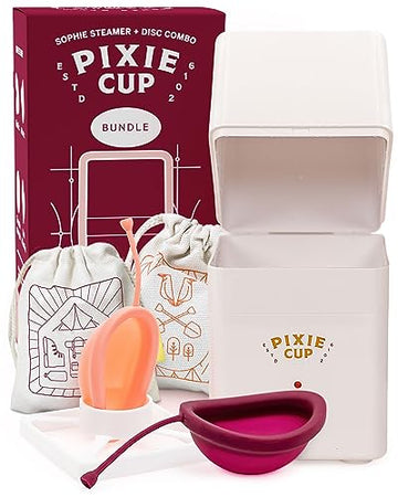 Pixie Menstrual Cup Sterilizer + Large & Small Pixie Disc - Kill 99.9% of Germs with Menstrual Cup