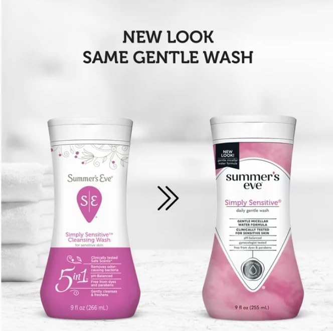 Summer's Eve Cleansing Wash | Simply Sensitive | 9 Ounce | pH-Balanced | Dermatologist & Gynecologist Summer's Eve