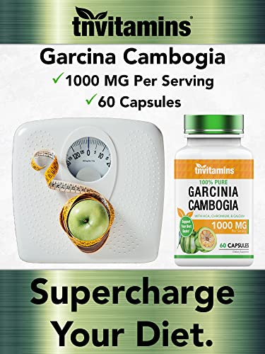 tnvitamins Garcinia Cambogia Extract Capsules (1000 MG x 60 Pills) with HCA & Chromium tnvitamins