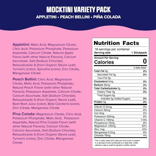 Ultima Replenisher Daily Electrolyte Drink Mix – Mocktini Variety, 18 Stickpacks – Hydration Ultima Replenisher