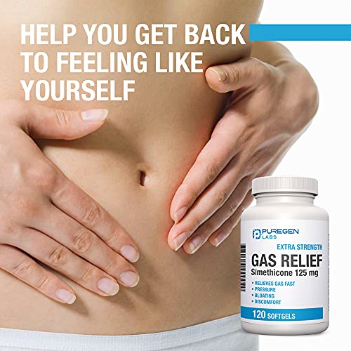 P Puregen Labs Extra Strength Gas Relief Softgels with Simethicone 125 mg P Puregen Labs